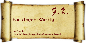 Fassinger Károly névjegykártya
